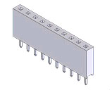 KF2-XXIXXX100S1XX - Female Header Pitch=2.54 Single Row Straight H=8.5 - Kendu Technology Co., Ltd.